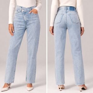 90s Fashion Abercrombie & Fitch Light Wash Straight Leg Jeans Vintage